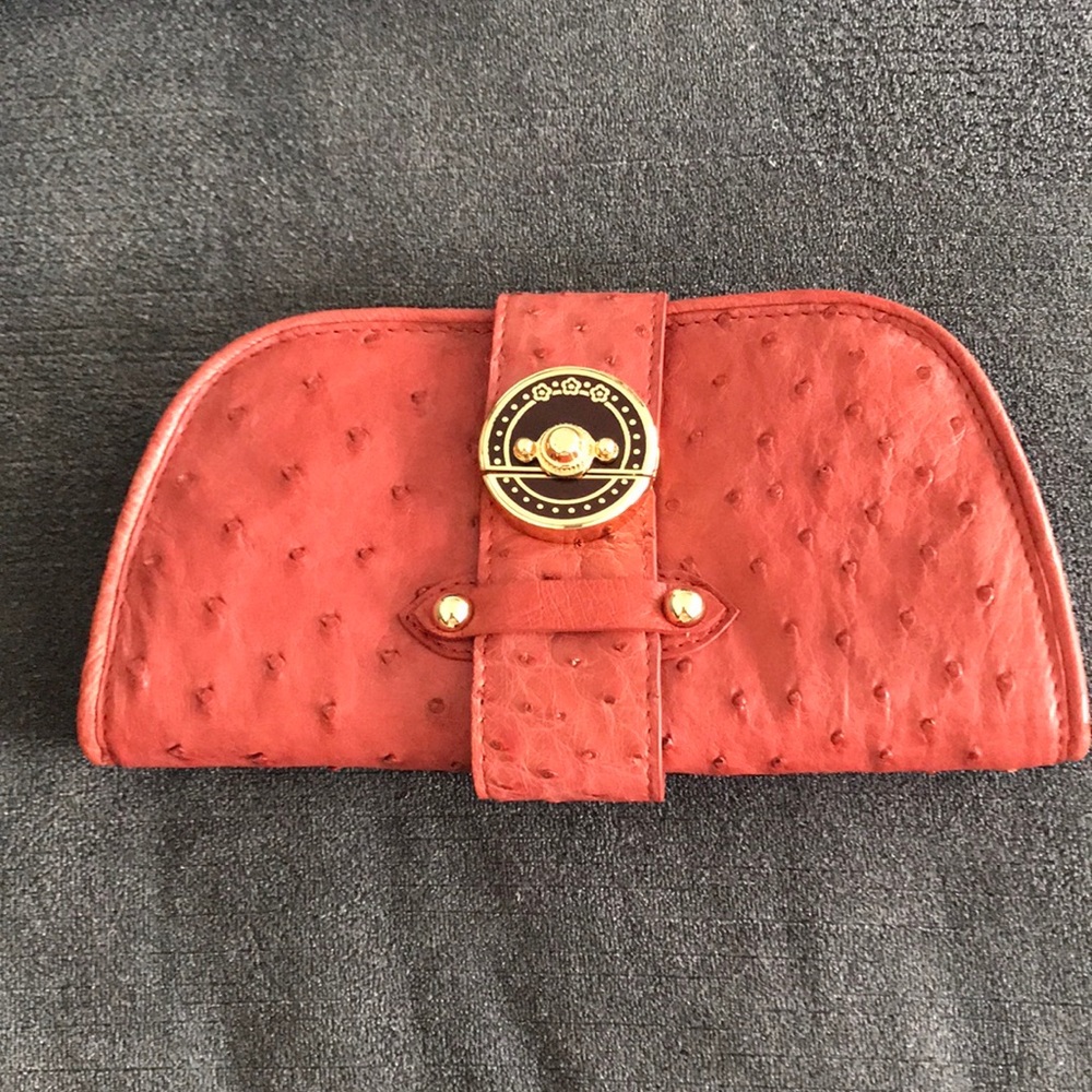 Genuine Ostrich Leather Clutch/Wallet